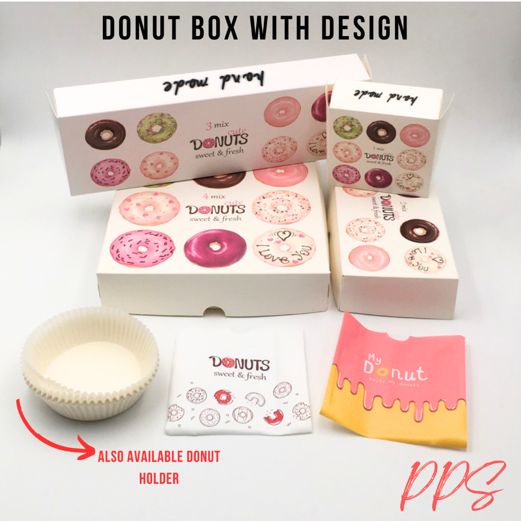 20pcs/50pcs/100pcs Donut Box with Design Packaging Box Take Out Donut ...