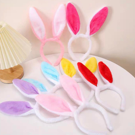 Hair Accessories Plush Rabbit Ears Headband Girls | Shopee Philippines
