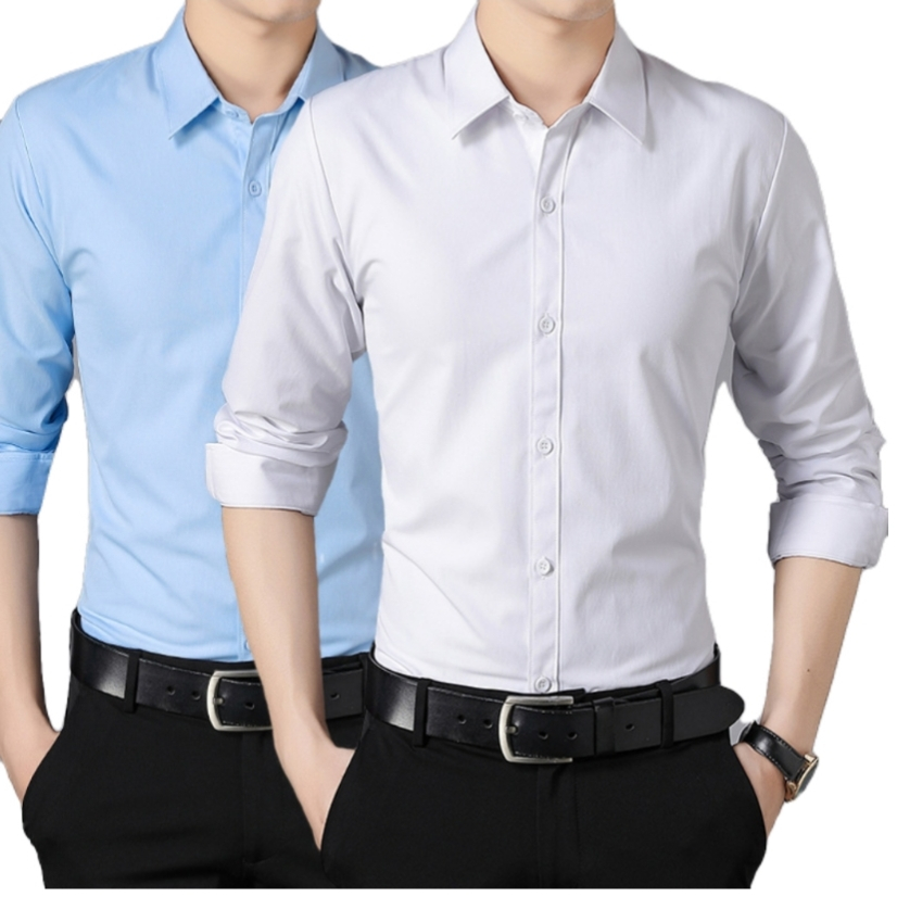 Plain Slim fit Formal Office Suit shirts Business Long sleeve Tops ...