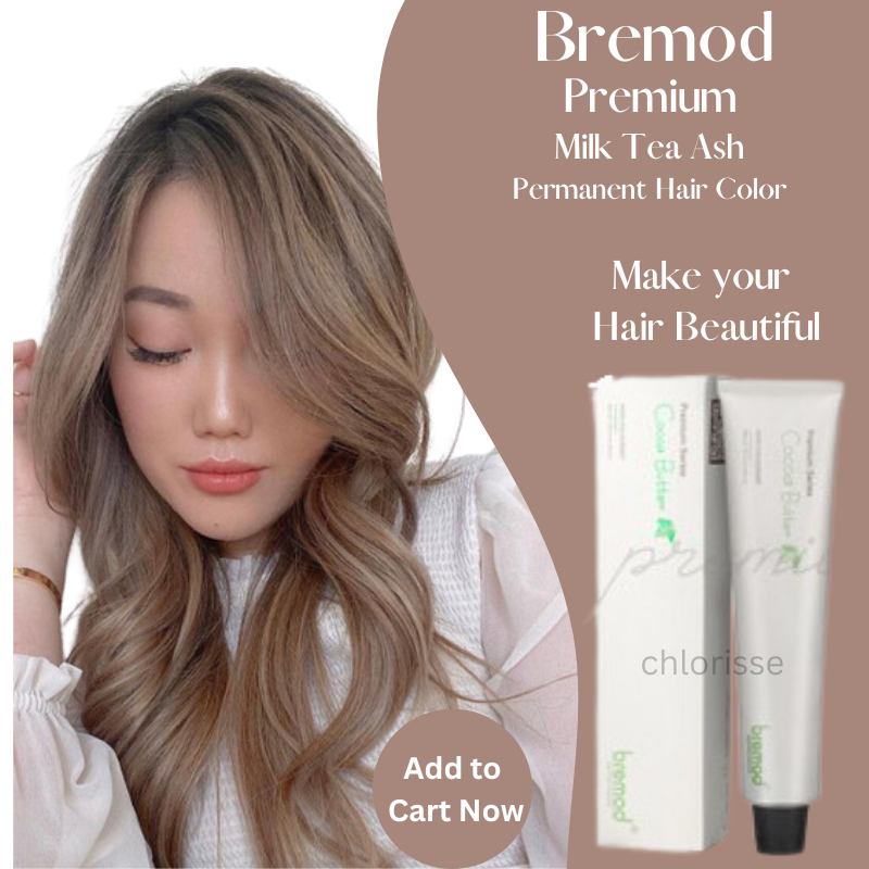 BREMOD Milk Tea Ash Permanent Hair Color Complete Set with Colourant ...