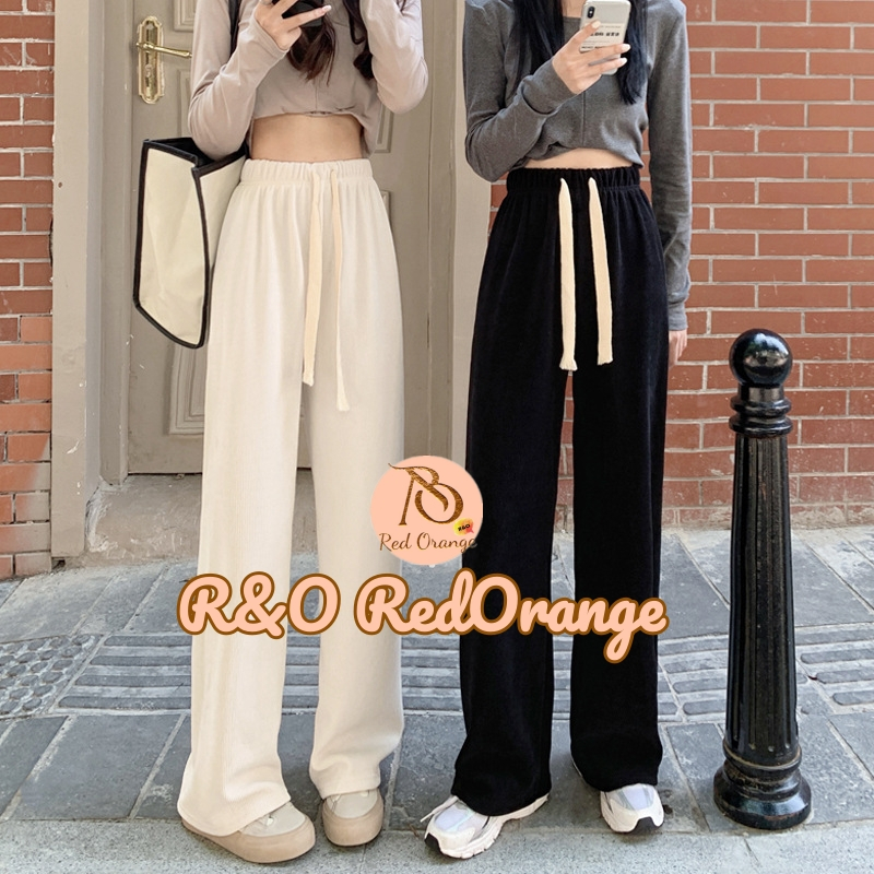 R&O Straight Plain pant Elastic trouser Korean Style freesize ...