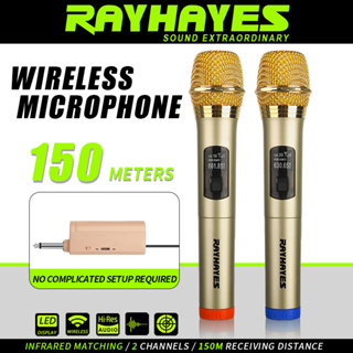 Wireless Microphone Rechargeable UHF Dual Karaoke Mic with Receiver System  Set for Singing Karaoke