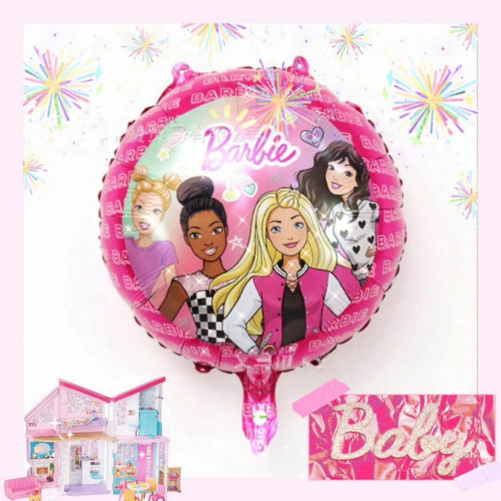 18 inches Round Barbie theme Barbie sister happy birthday party ...