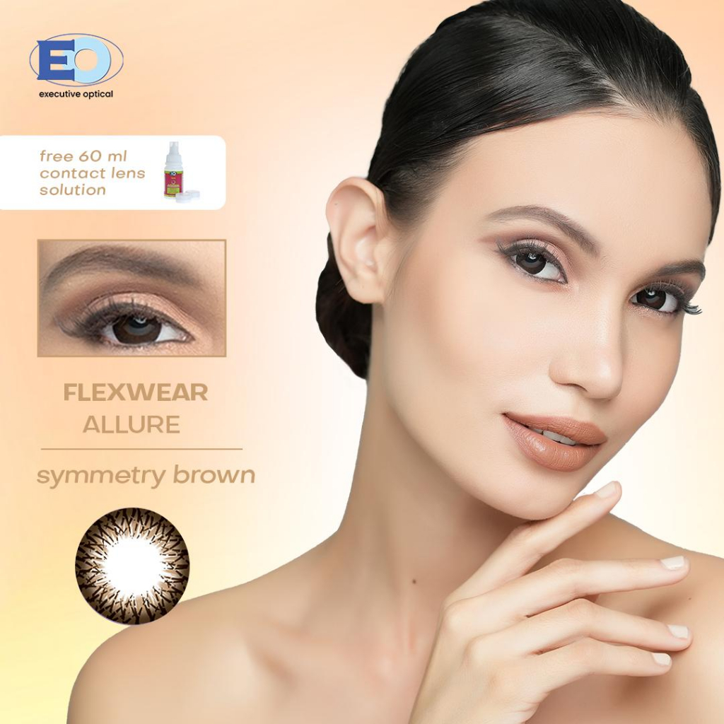 EO Allure Symmetry Brown | Graded Brown Contact Lenses With Solution ...