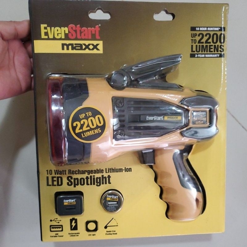 EverStart Rechargeable LithiumIon Led Spotlight 2200 Lumens Shopee