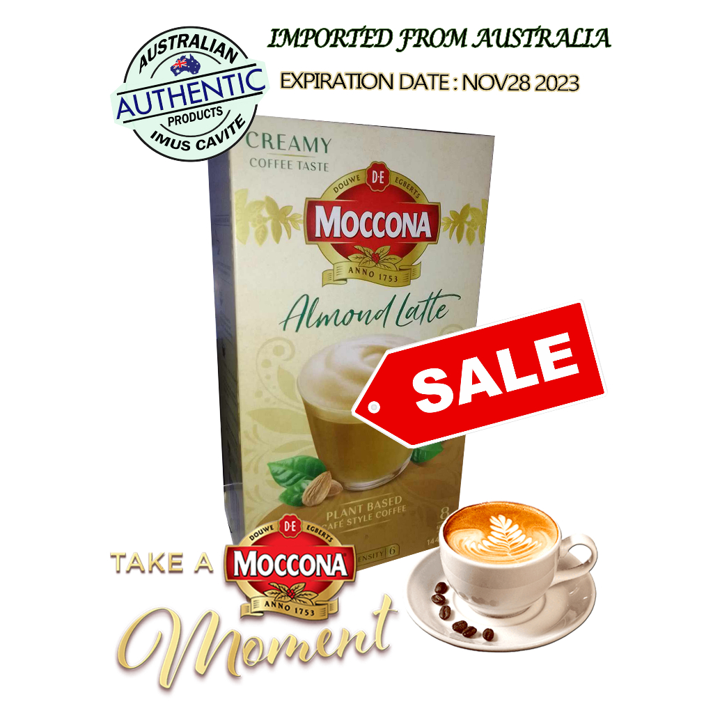 MOCCONA ALMOND LATTE INSTANT COFFEE 8 SACHET SERVES 144g Imported from