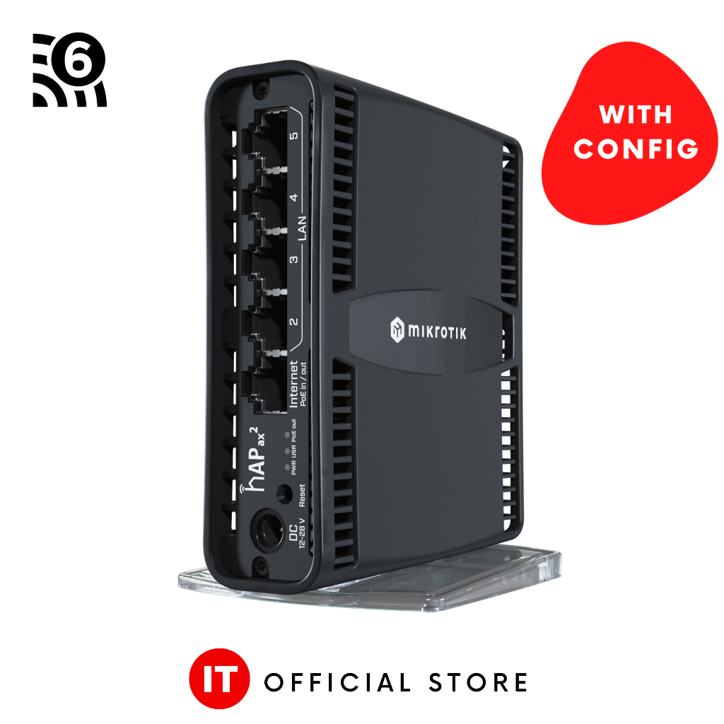 MikroTik hAP ax2 Wi-Fi 6 Managed Router - 5 Ports, AX1800 WiFi ...