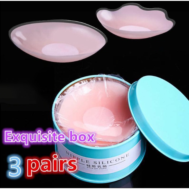 3 Pairs Reusable Silicone Nipple Pad Waterproof Pasties Cover Bra Pad Sweatproof Nipple Pad Skin