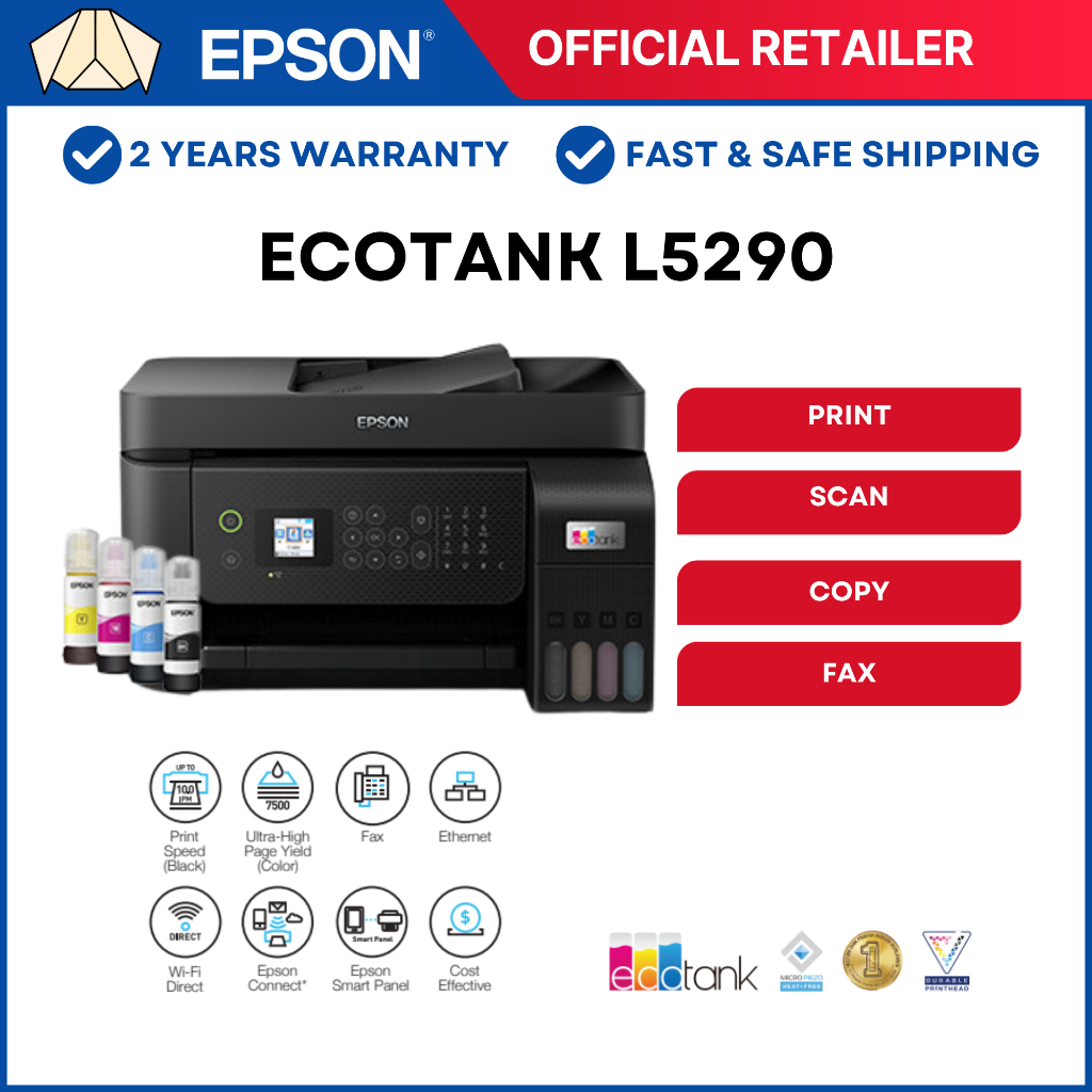 Epson EcoTank L5290 A4 WiFi AllinOne Ink Tank Printer with ADF Ink