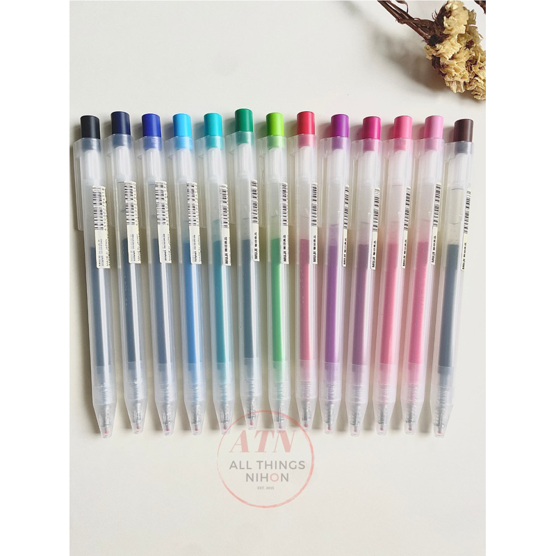 MUJI Smooth Gel Ink Ballpoint Pen Knock Type .5mm / .3 (New) Per Piece