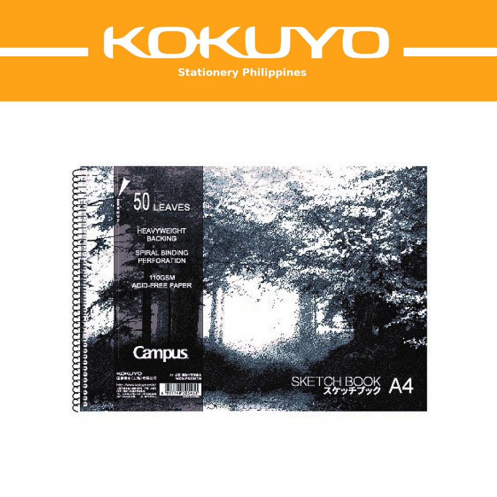 Kokuyo WCNPS2051N Campus Sketchpad, Spiral Binding 110 GSM AcidFree Paper A4Size, 50 Sheets
