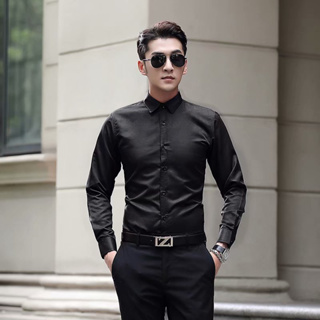 Men Slim Fit Shirt Long Sleeve Business Formal Casual Corporate Wear ...