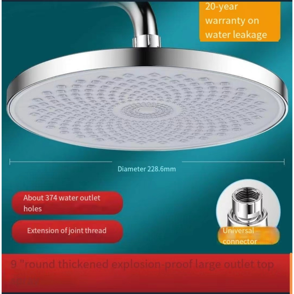 Pressurized shower head bathroom top spray bath large water outlet