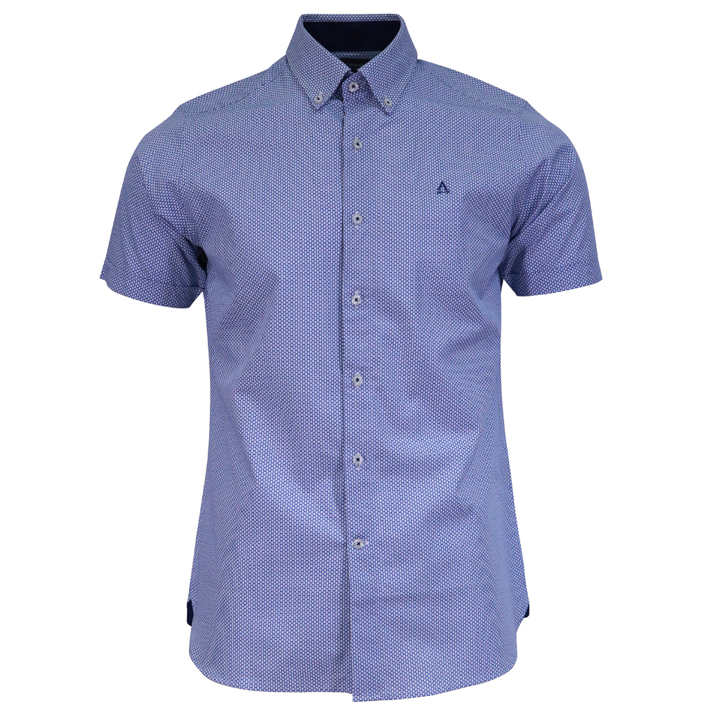 Arrow Men's Tapered Fit Printed Short Sleeve Shirt w/ ButtonDown