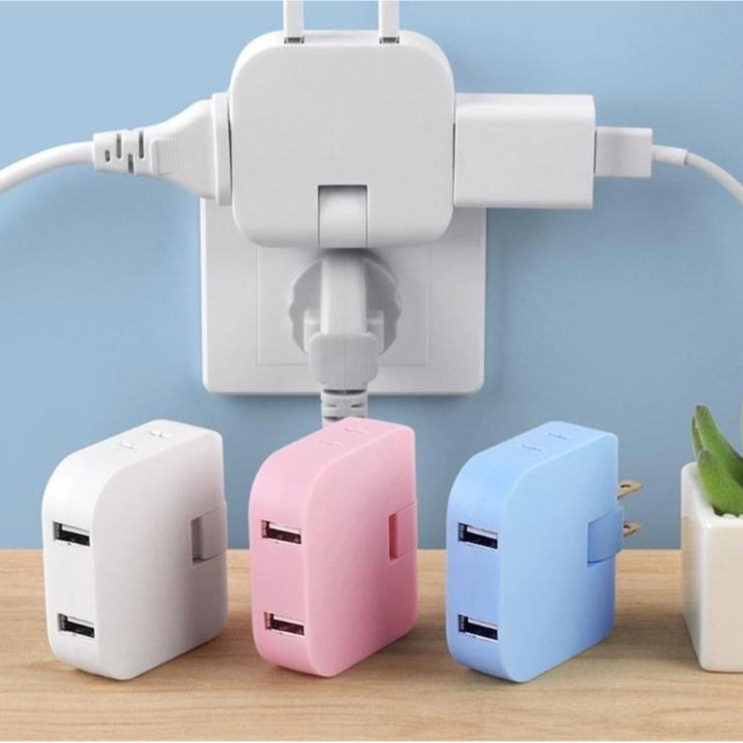 2gether Plug Electrical Adapter 180 Degree Rotation Adjustable 2 USB