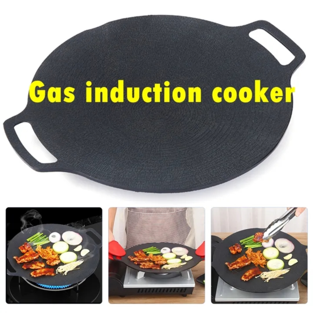 12 Inch Korean BBQ Grill Pan - Medical Stone Non-Stick Round Griddle For Stovetop & Camping - View #7