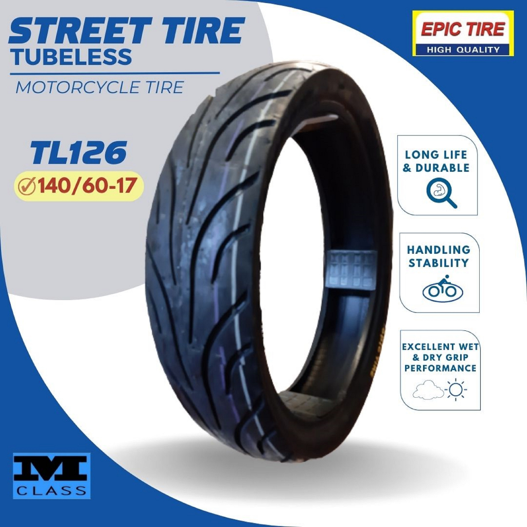 R17 TL126 STREET TIRE TUBELESS FOR GIXXER FI, SNIPER, FZi, FZ16 EPIC