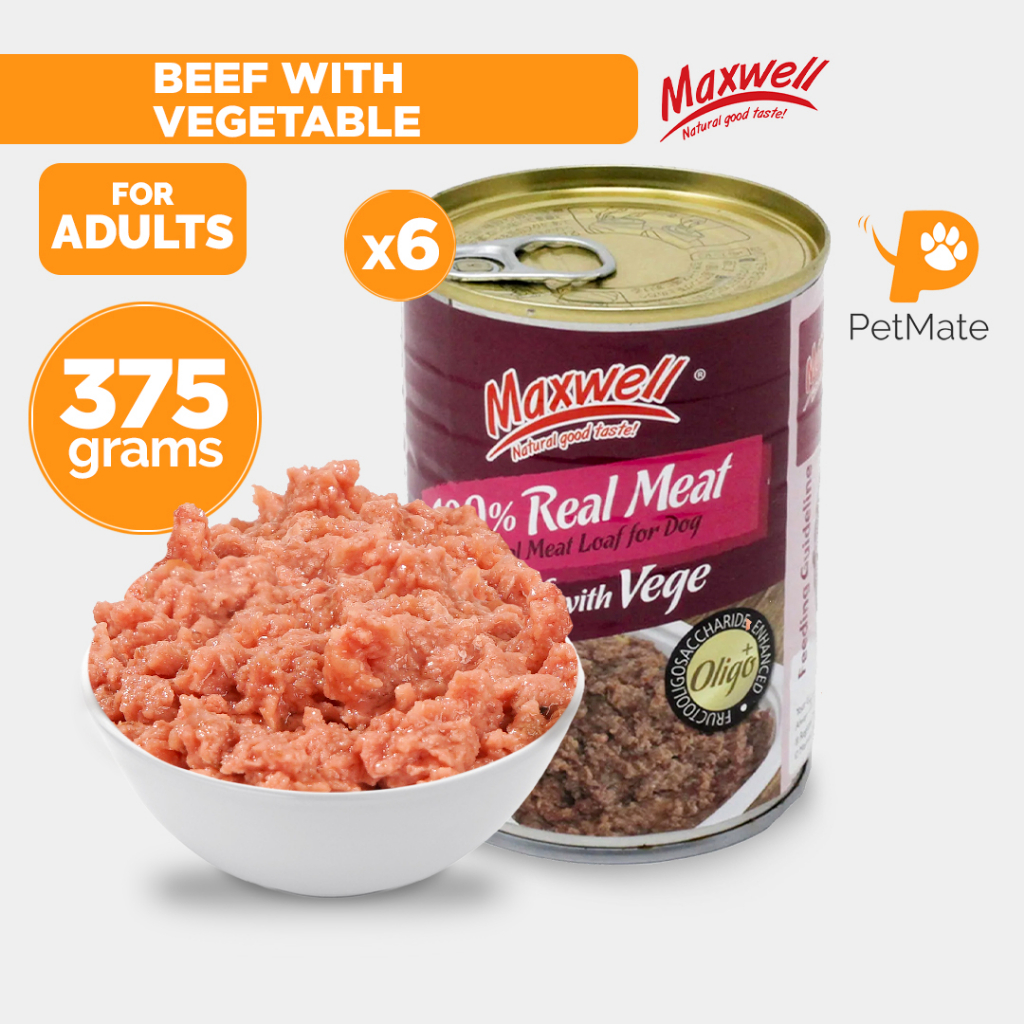 Maxwell Adult Dog Wet Food Can Beef with Vegetable 375g BUNDLE OF 6 ...