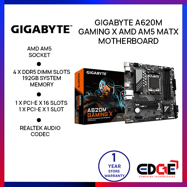 EDGE | GIGABYTE A620M Gaming X AMD AM5 mATX Motherboard | Shopee