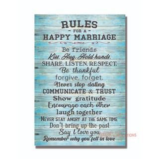 All Marriage Wedding Wall Home Wood Decor Sign Rules Prayer Rustic