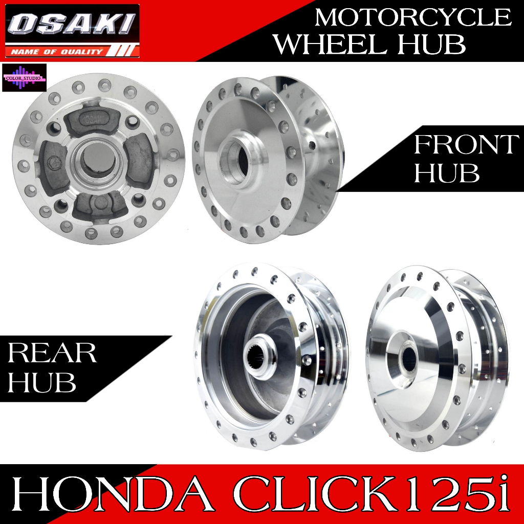 OSAKI Wheel Hub for HONDA Click125i Front and Rear Chrome Finish made ...