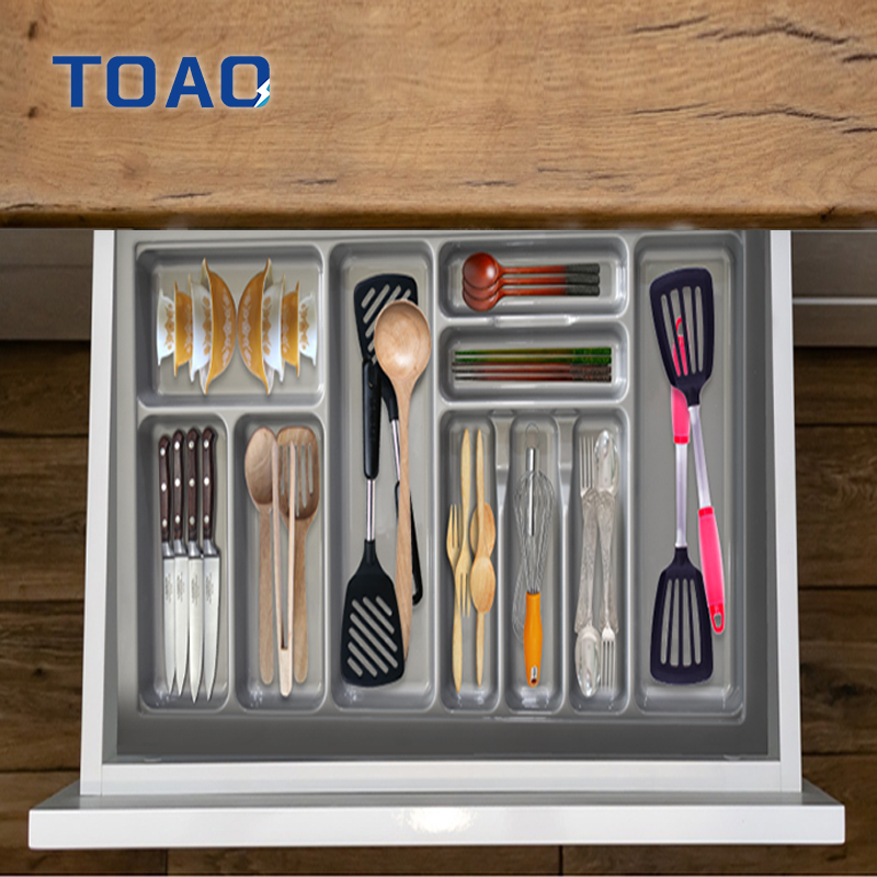 TOAO Spoon and Fork Organizer Rack Cutlery Tray Fits for Pull Out ...