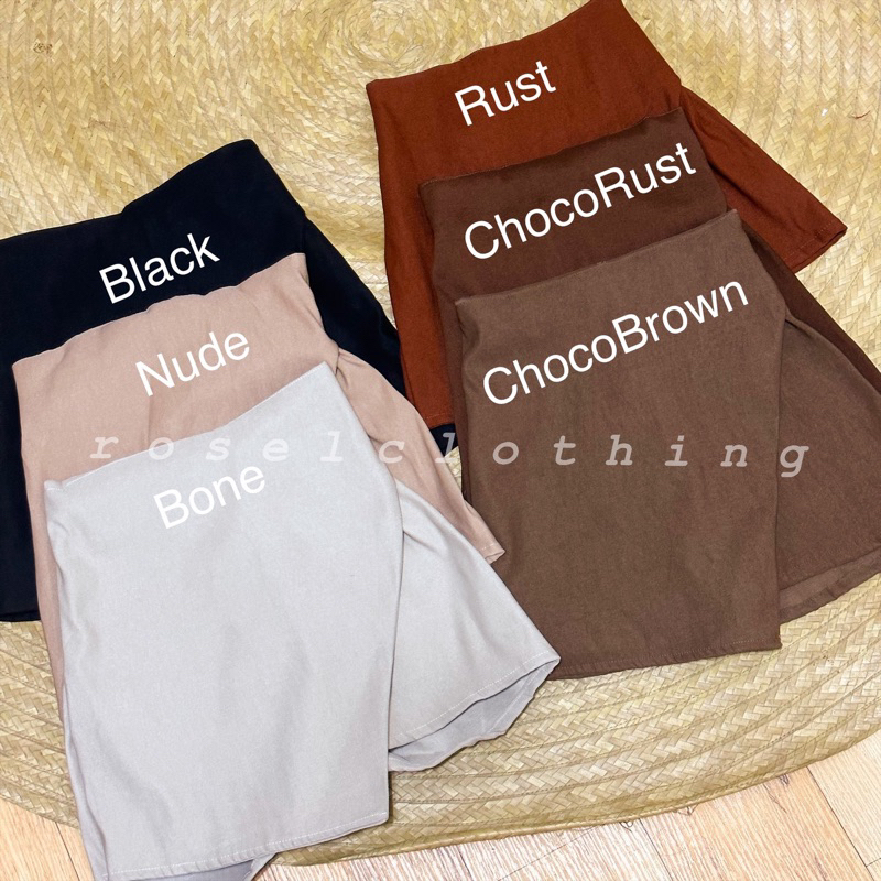 Greta High waist asymmetrical Woven Skort Palda Short Overlap | Shopee ...