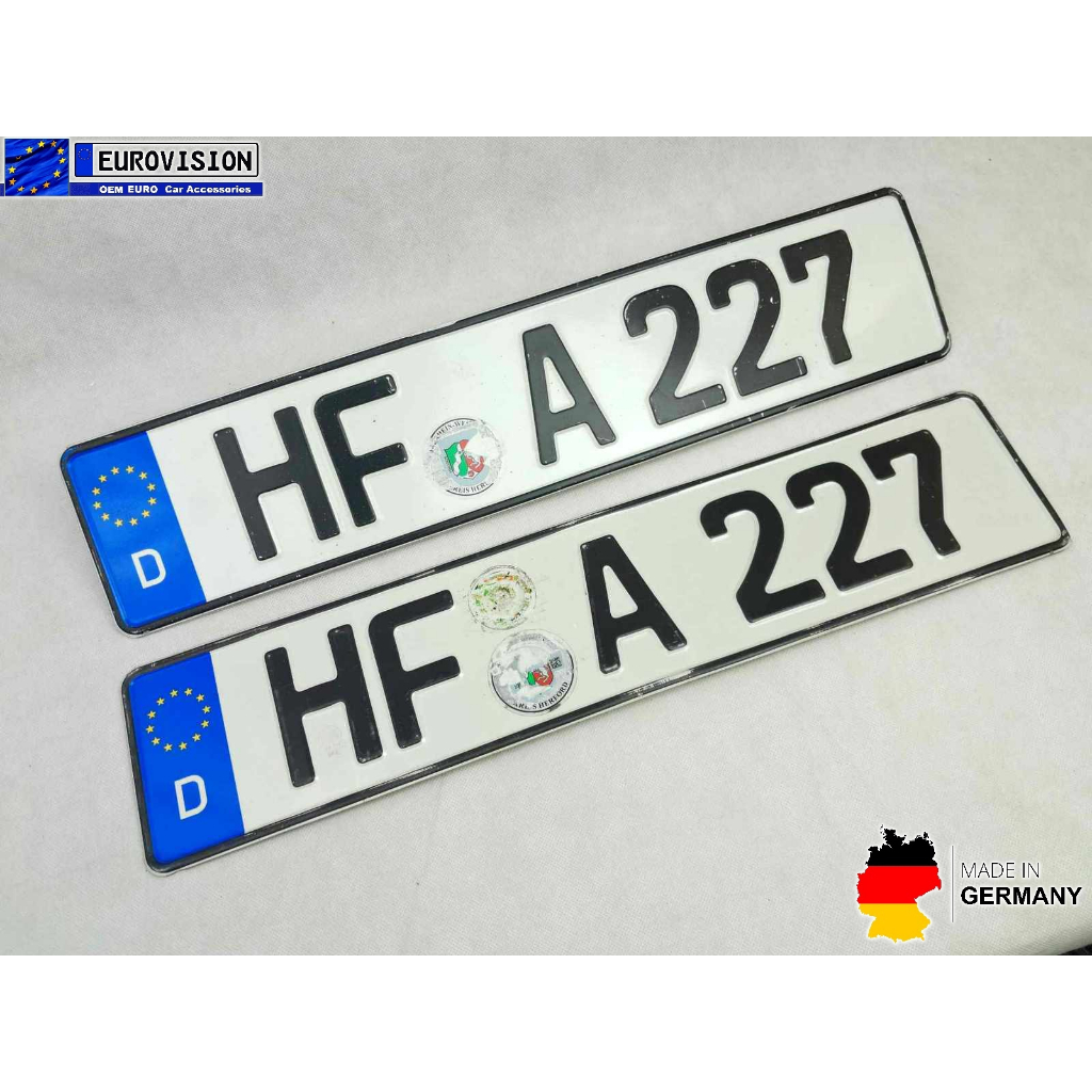 Original Euro Plates from Germany with centered Plate number Various