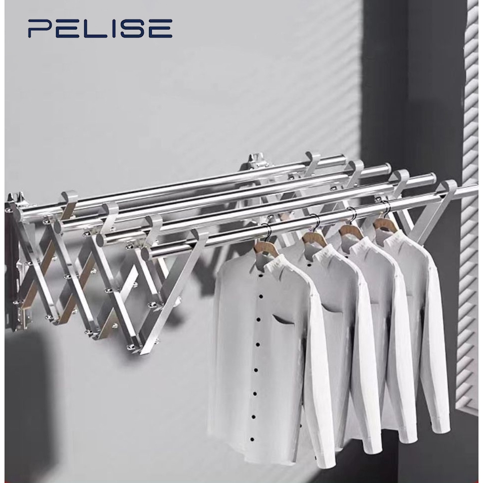Pelise Stainless Foldable Clothes Drying Rack Wall Mounted Rack ...