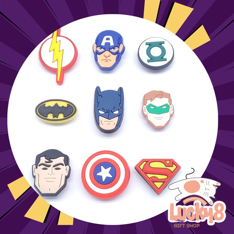 Superhero characters Croc Shoe CHarms Pins Jibbitz for Crocs slippers ...