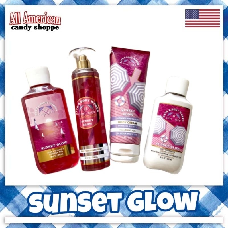 Sunset Glow Bath and Body Works From USA (Mist, Lotion, Body Wash, Body