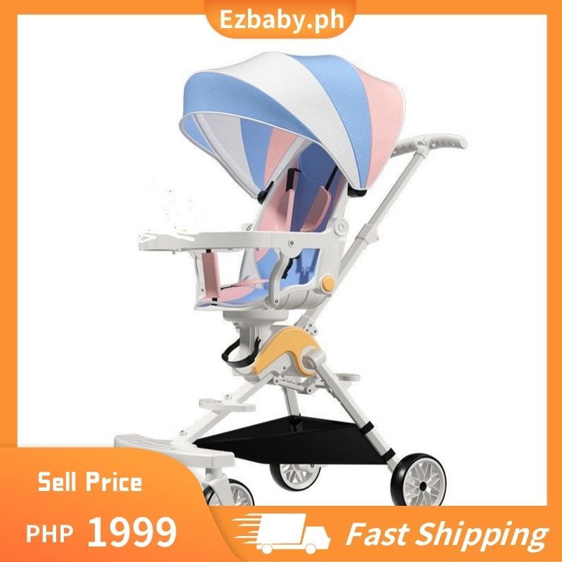 Baby Foldable Stroller 360 Rotating Portable Light Weight TwoWay Sit