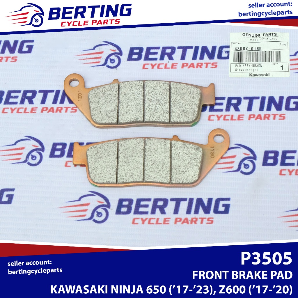 thumbnail image 2 of EBC Organic Front & Rear Brake Pads For Kawasaki Ninja 650 (2017-2025) - FA226 FA174 2 of 5