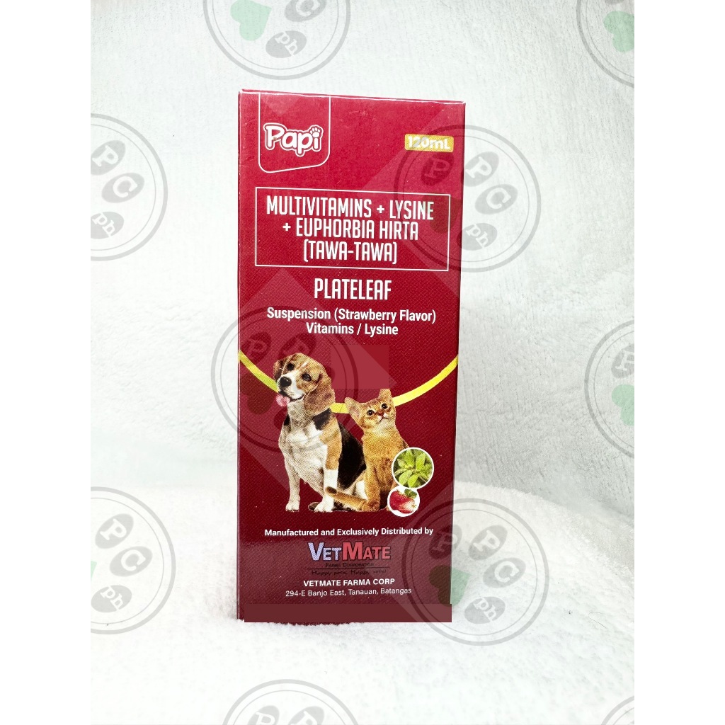 Papi Plateleaf Multivitamins & Minerals Syrup Liquid for Dogs and Cats