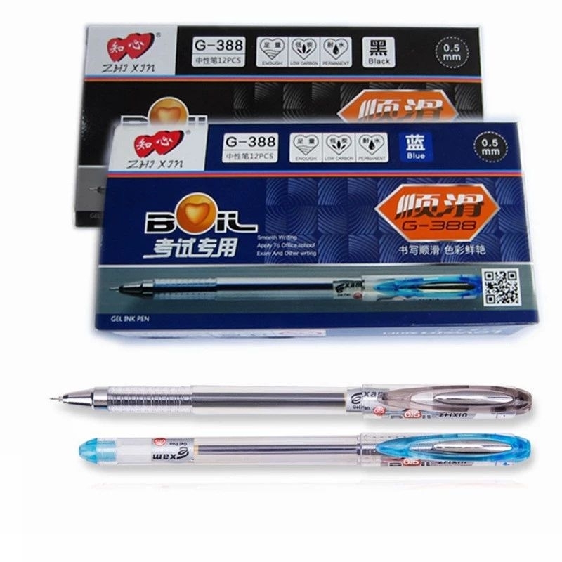 Boil 0.5mm G-388 Gel Ink Pen Ballpen Black Blue Red 12pcs/box School ...