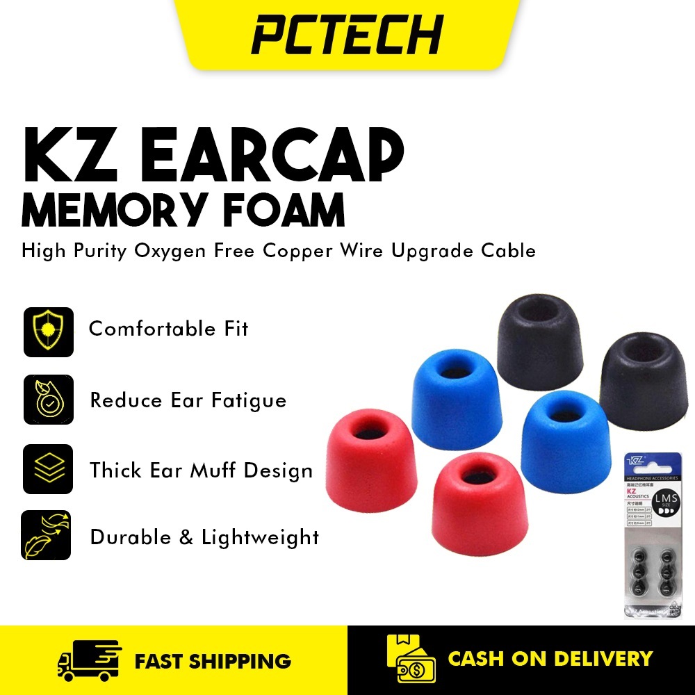 Kz Ear Cap Iem Foam Replacement Earbud Tips Pads Cushion | Shopee ...