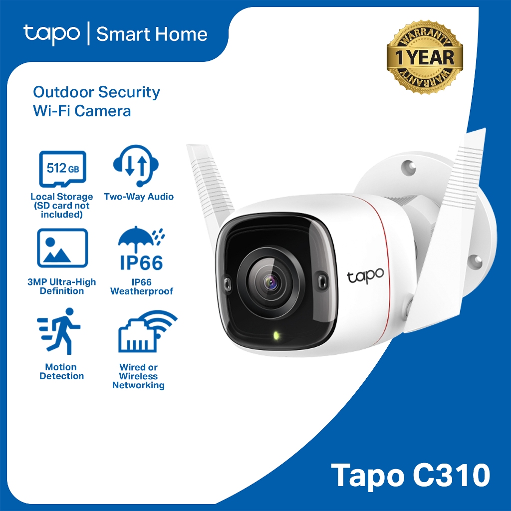CAMARA IP TP-LINK TAPO C310 HD 1080p - WIFI - EXTERIOR 