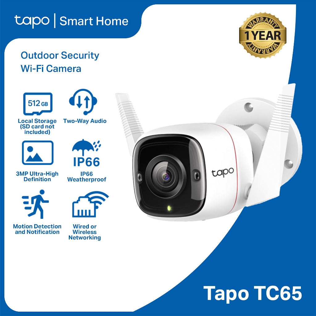 CAMARA IP TP-LINK TAPO TC65 WIRELESS FULL HD 3MP EXTERIOR