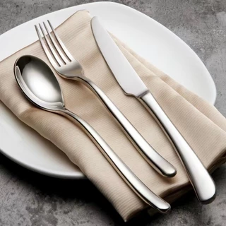 buy 1 take 1 set(12pcs)thick stainless spoon/fork,restaurtant tableware,steak knife,golden cutleries