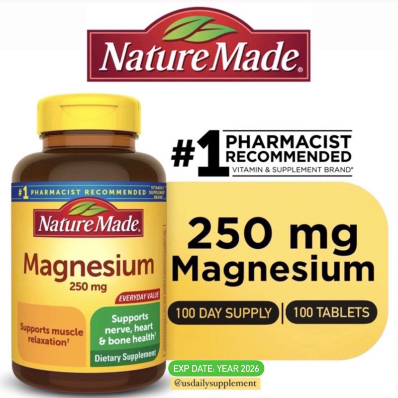 [ONHAND] Nature Made Magnesium Nature Made 100 Tablets Shopee Philippines