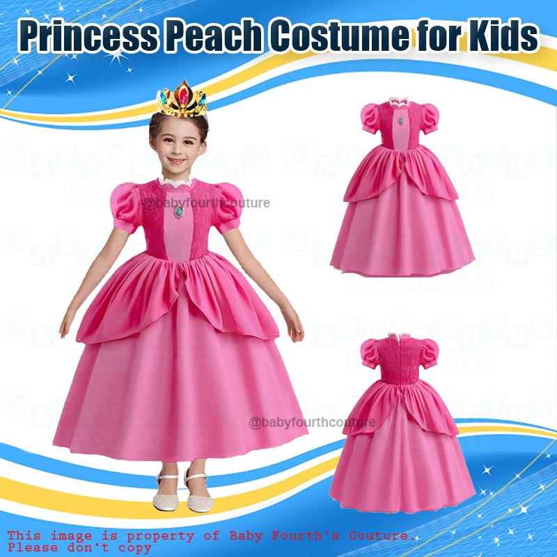 COD Princess Peach Gown Costume for Kids Shopee Philippines
