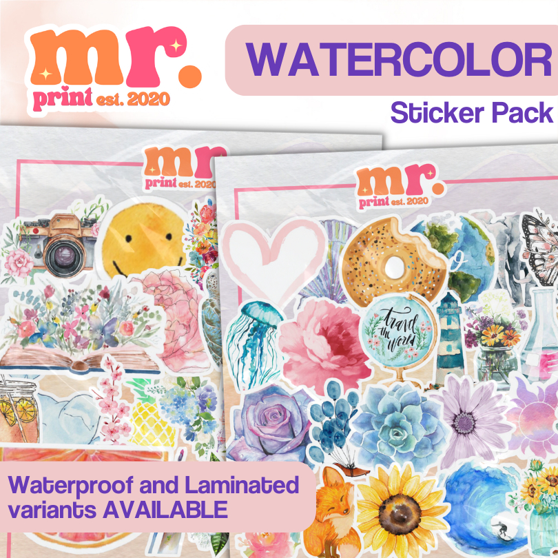 WATERCOLOR WATERPROOF STICKERS JOURNALING SCRAPBOOK BULLET JOURNAL ...
