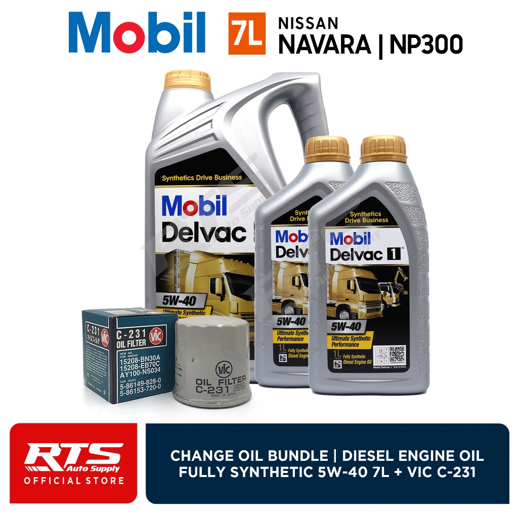 Mobil Delvac 1 Fully Synthetic 5w40 Diesel Change Oil Bundle Set