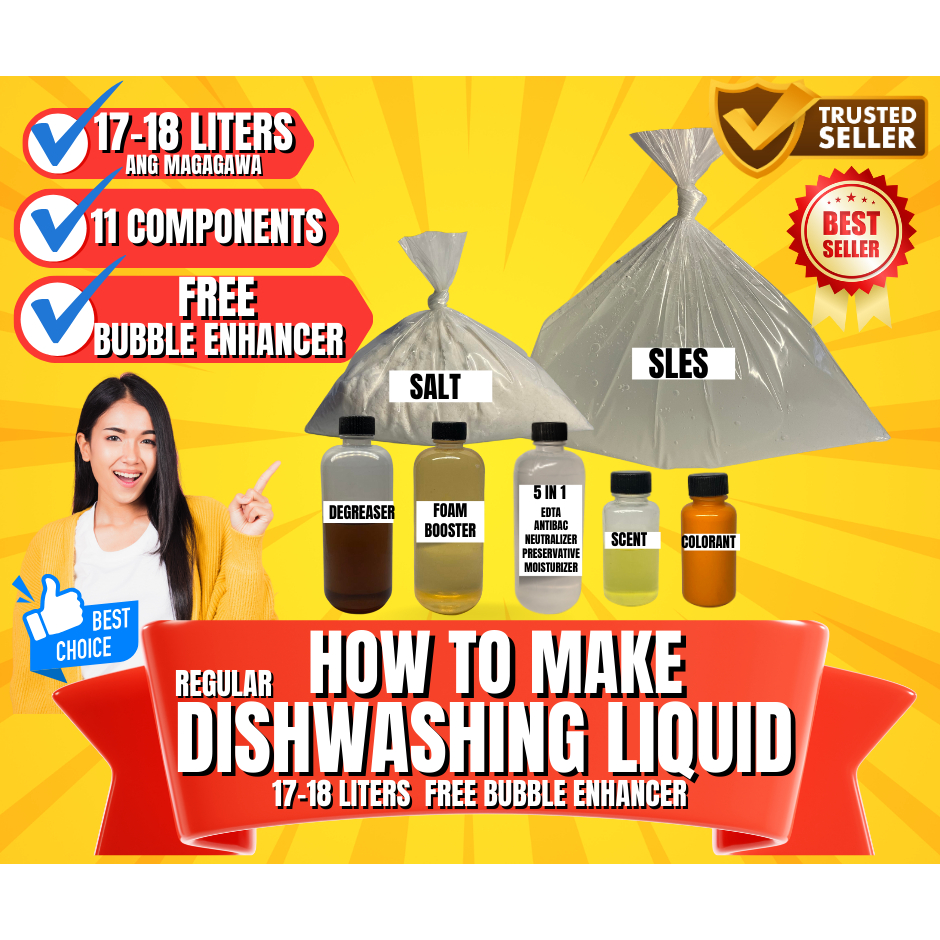 [REG] DIY DISHWASHING LIQUID KIT FREE BUBBLE ENHANCER 1718 LITERS