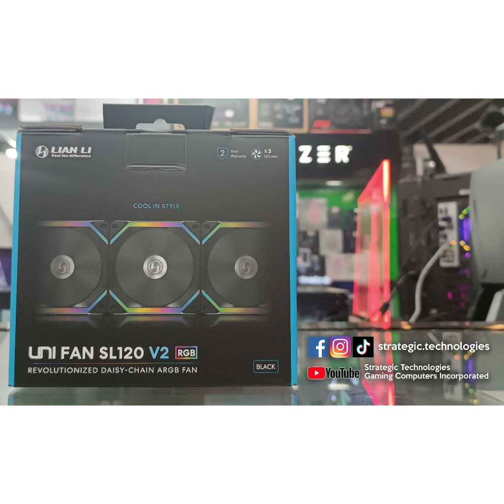 Lian Li Unifan SL120 V2 RGB Revolutionized Daisy-Chain ARGB Fan - Black ...