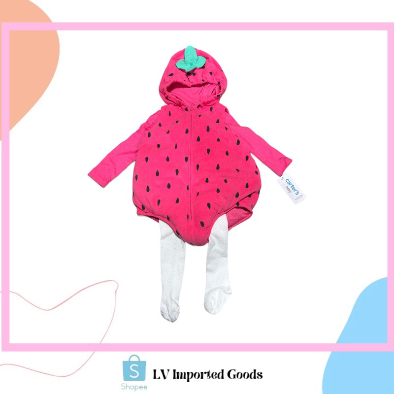 Carter's strawberry outfit best sale