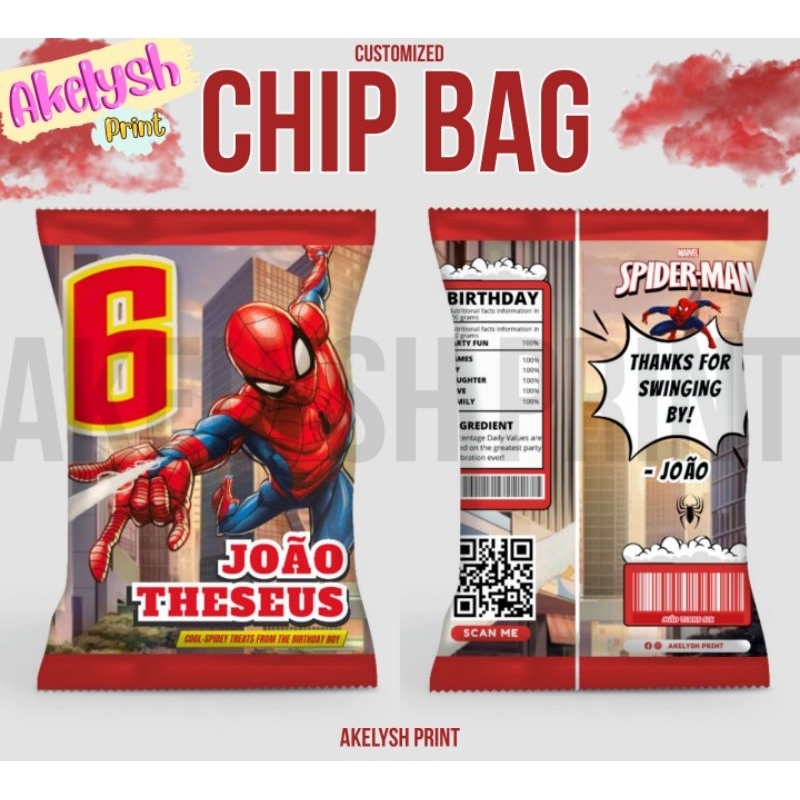 CUSTOMIZED CHIPBAG SPIDERMAN THEME BIRTHDAY GIVEAWAYS AND SOUVENIR ...