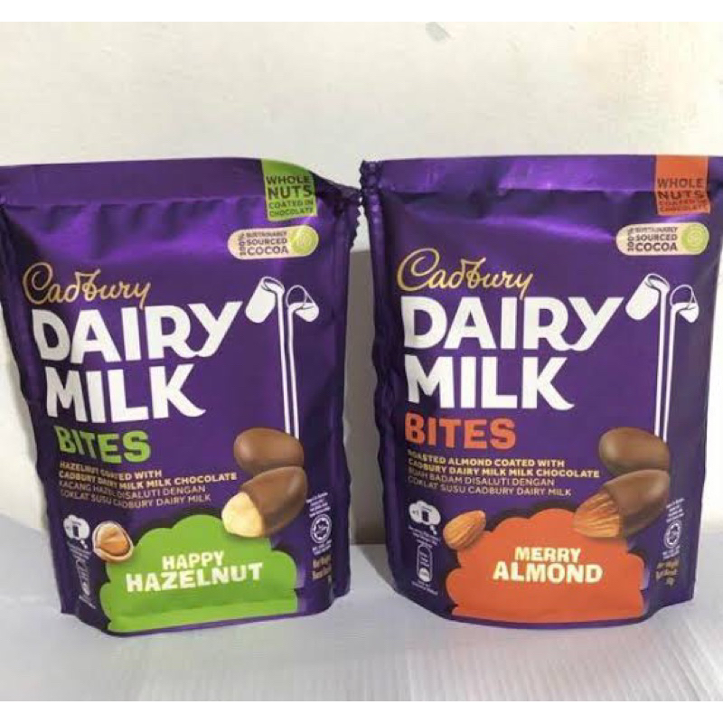 BUNDLE Cadbury Dairy Milk Bites 50g Milk Almond & Happy Hazelnut