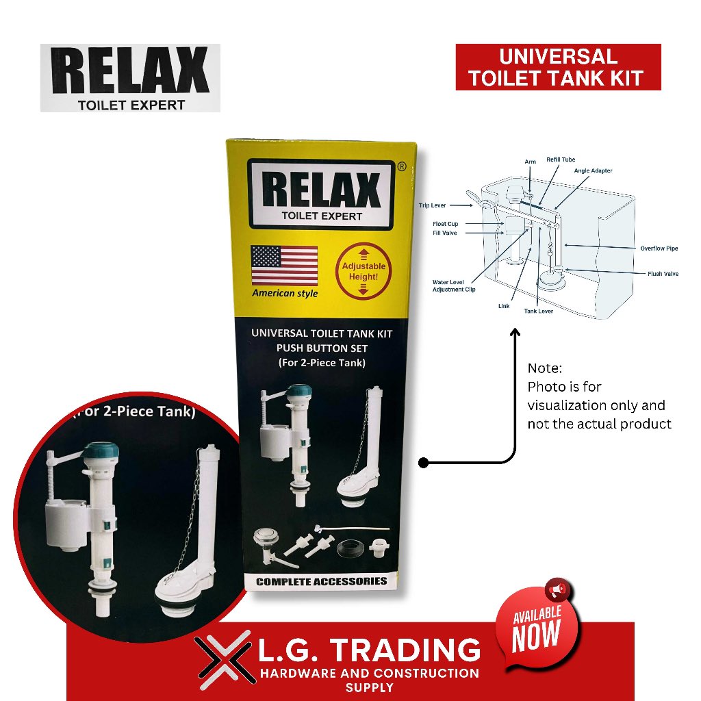 RELAX Toilet Expert Universal Toilet Tank Kit (For 2Pieces Tank