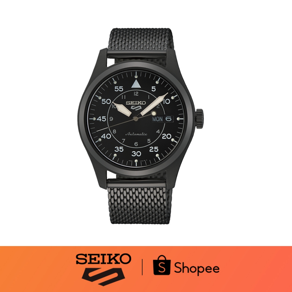 Seiko 5 Sports SRPH25K1 Black Dial Stainless Steel Strap Men's